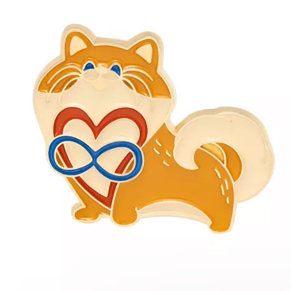 Endless Love Cat Enamel Pin Infinity Heart Pet Valentines Gift Badge